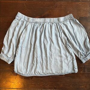 Women's Off-Shoulder Light Blue Blouse